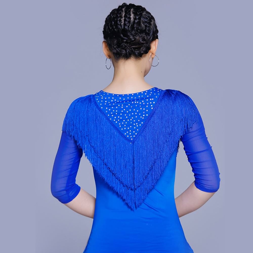 Amazon.co.jp: 社交ダンス トップス レディース 赤 黒 ラテンダンス